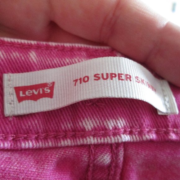 Levi's Girls Hot Pink 710 Super Skinny Jeans w\ Adjustable Waist Size 10… - Picture 3 of 11